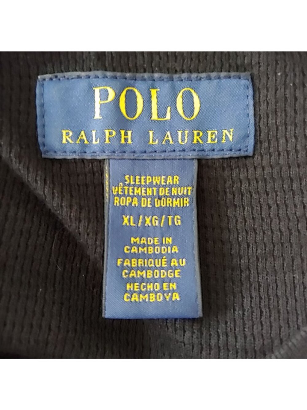 Polo Ralph Lauren Large Pony Logo Ribbed Shirt Black Preppy Collegiate XL - Picture 8 of 8